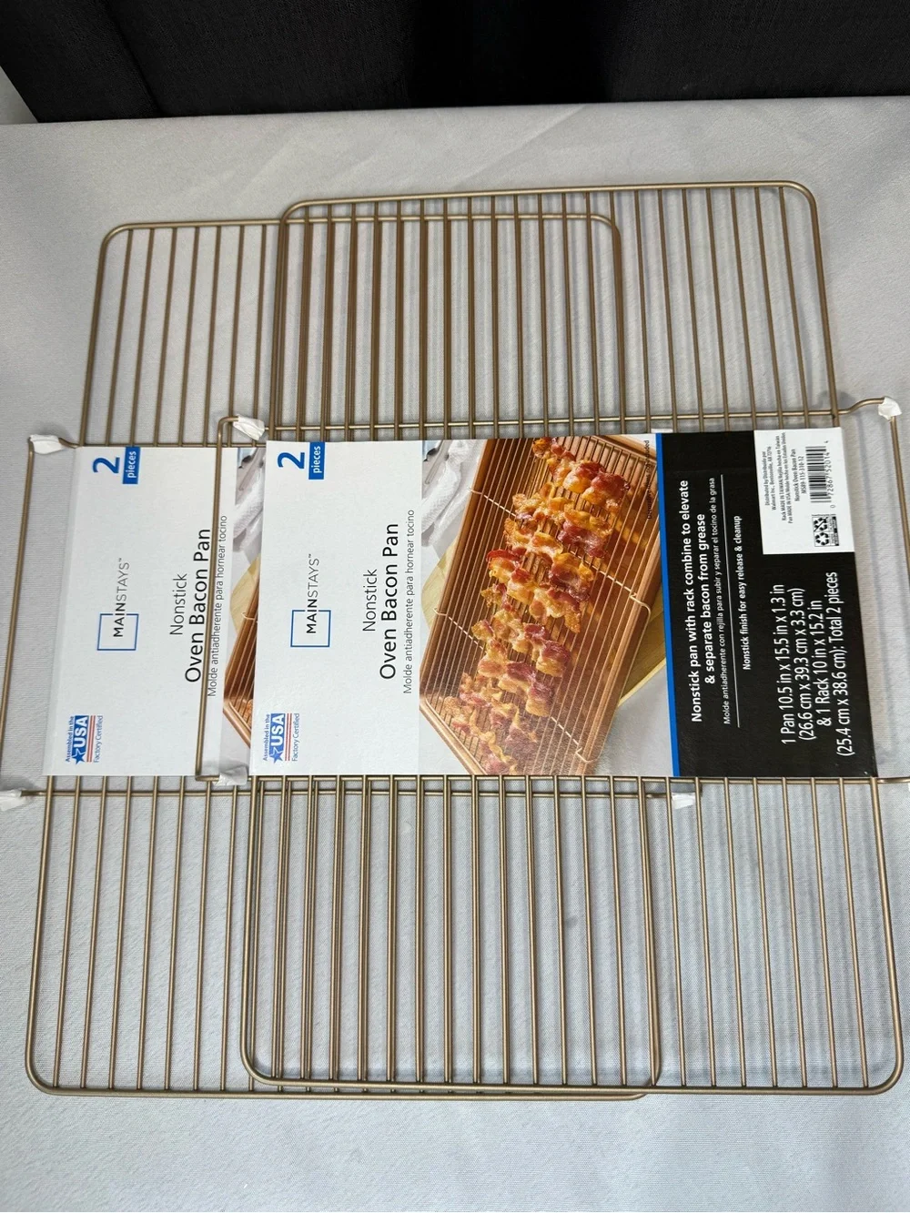 Mainstays Bacon Gold Oven Racks - 2 Pack - Fits 10.5x15.5x1.3 Pan